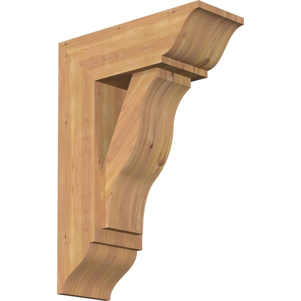 Ekena Millwork Funston Traditional Smooth Bracket w/ Offset Brace, Western Red Cedar, 7 1/2"W x 20"D x 28"H BKT0806X20X28FST01SWR - main